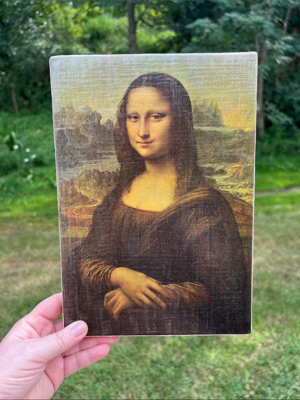 Vintage Mona Lisa Official Louvre Museum Reproduction Canvas Print Wall Art
